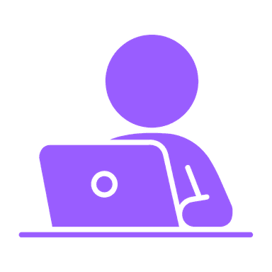 Icono de persona con laptop representando conocimientos básicos